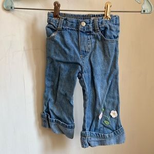 Faded Glory 12M jeans So cute with little flowers wrinkles from packing